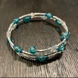 Wire beaded wrap around bracelet